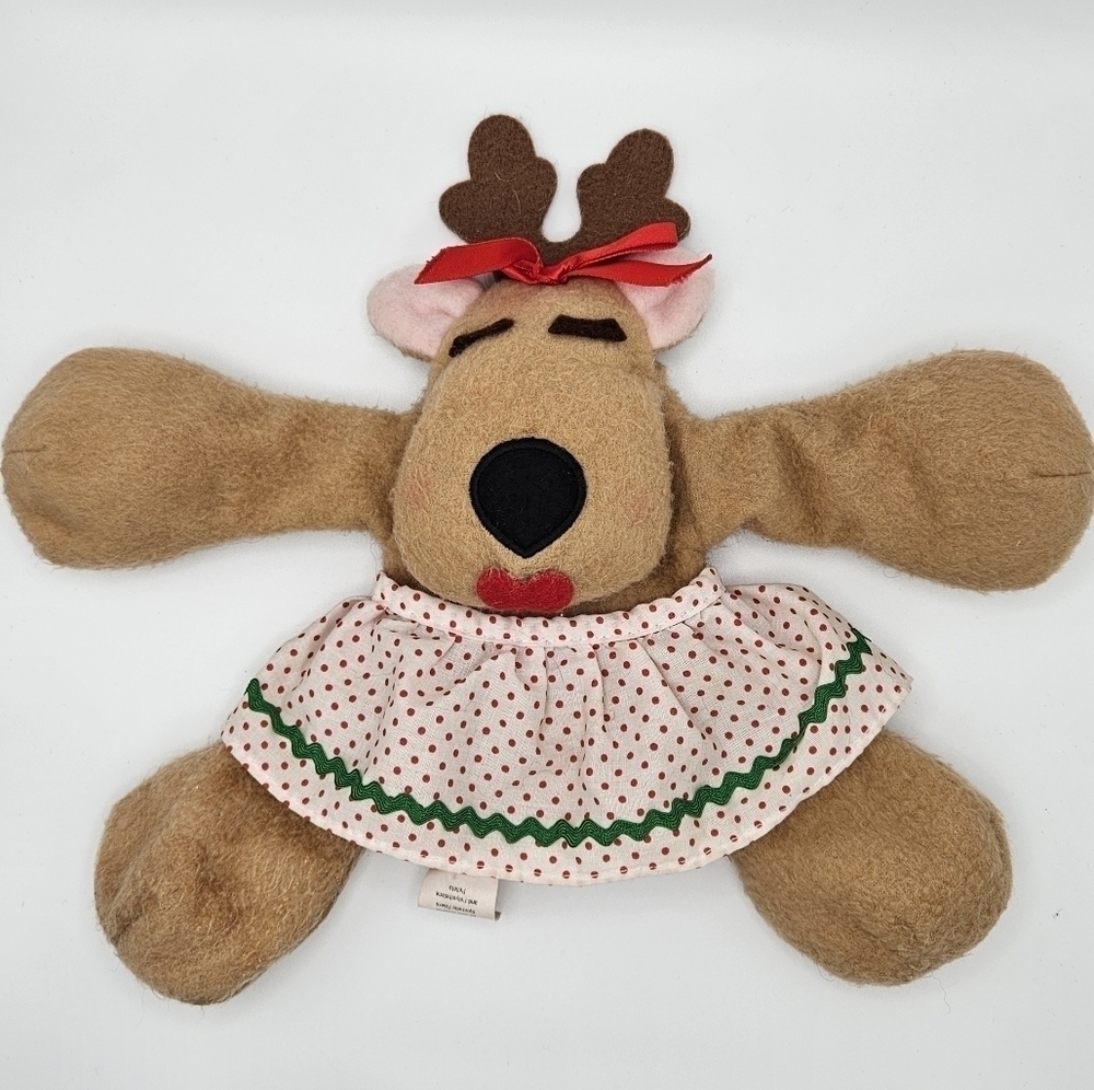 VINTAGE Hallmark Rhonda Reindeer Beanie Plush Hand Puppet Christmas 1986